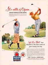 Texaco Havoline 1951 Golf Print Ad Walter Hagen Sam Snead 10.5 x 13.5