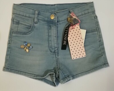 MONNALISA Shorts denim stretch stone farfalla strass195401A2