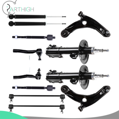 Front Rear Shocks Control Arms Tie Rods Sway Bars Kit For 2007-2012 Toyota Yaris