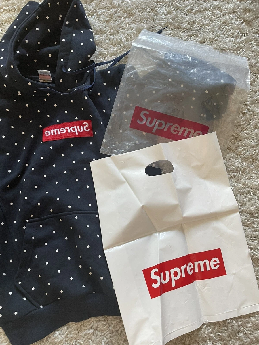 supreme polka dot hoodie navy Size Medium