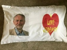 JEREMY CORBYN 'I LOVE JEREMY' pillowcase with red heart MP ISLINGTON Your Party