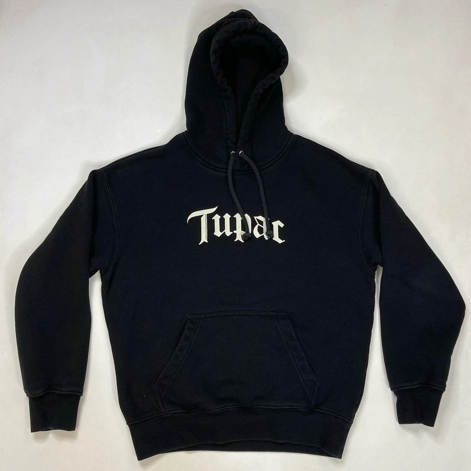 H&M 2pac Tupac Shakur Orando Mano Gráfico Pullover Sudadera con Capucha Hombres XS Negro Foto 3 de 4