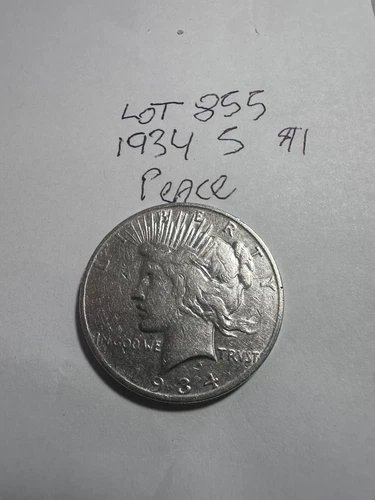 1934-S Peace Silver Dollar XF Semi Key Date Tough Coin      lot #855