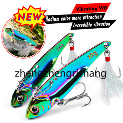 5pcs Metal Blade Fishing Lures Hard VIB Crank Bait Sinking Hook Kit 3/16oz-3/4oz