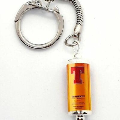 EINZIGARTIGER handgefertigter TENNENTS SCHLÜSSELANHÄNGER Miniatur DOSE trinken LAGER Pint SCHLÜSSELANHÄNGER Mini