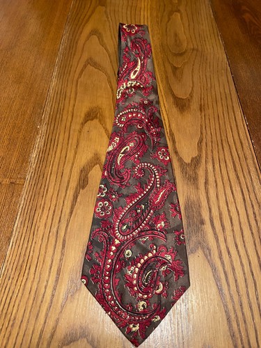 VTG Art Deco 40's Hand Tailored"THE PERSIAN STORY"Neck Tie 5th Ave Cravat Deluxe