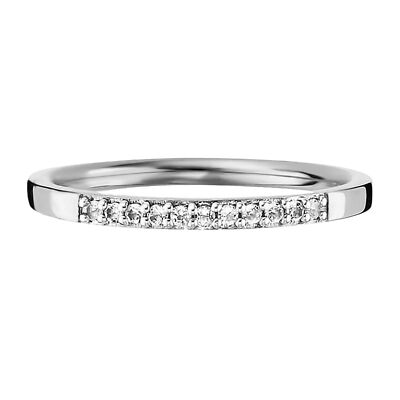 cai women Ring 925 Sterling Silber rhodiniert 11x Topas weiß Fine Line Damen NEU