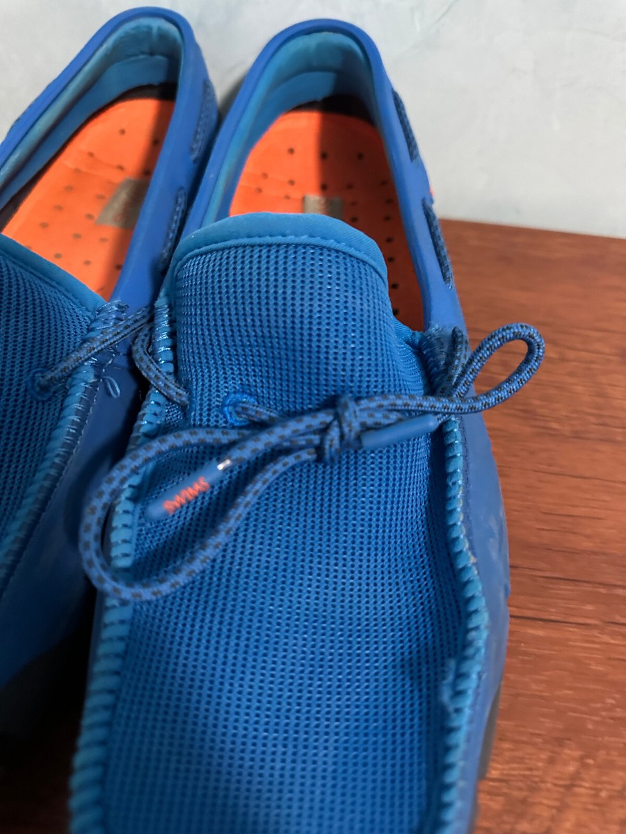Stride lace loafer blitz blue SWIMS Stride Lace Loafer in Blitz Blue, Navy & White Fleck  main image 3