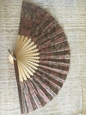 Handmade Traditional Indonesian Batik Print Bamboo Folding Hand Fan
