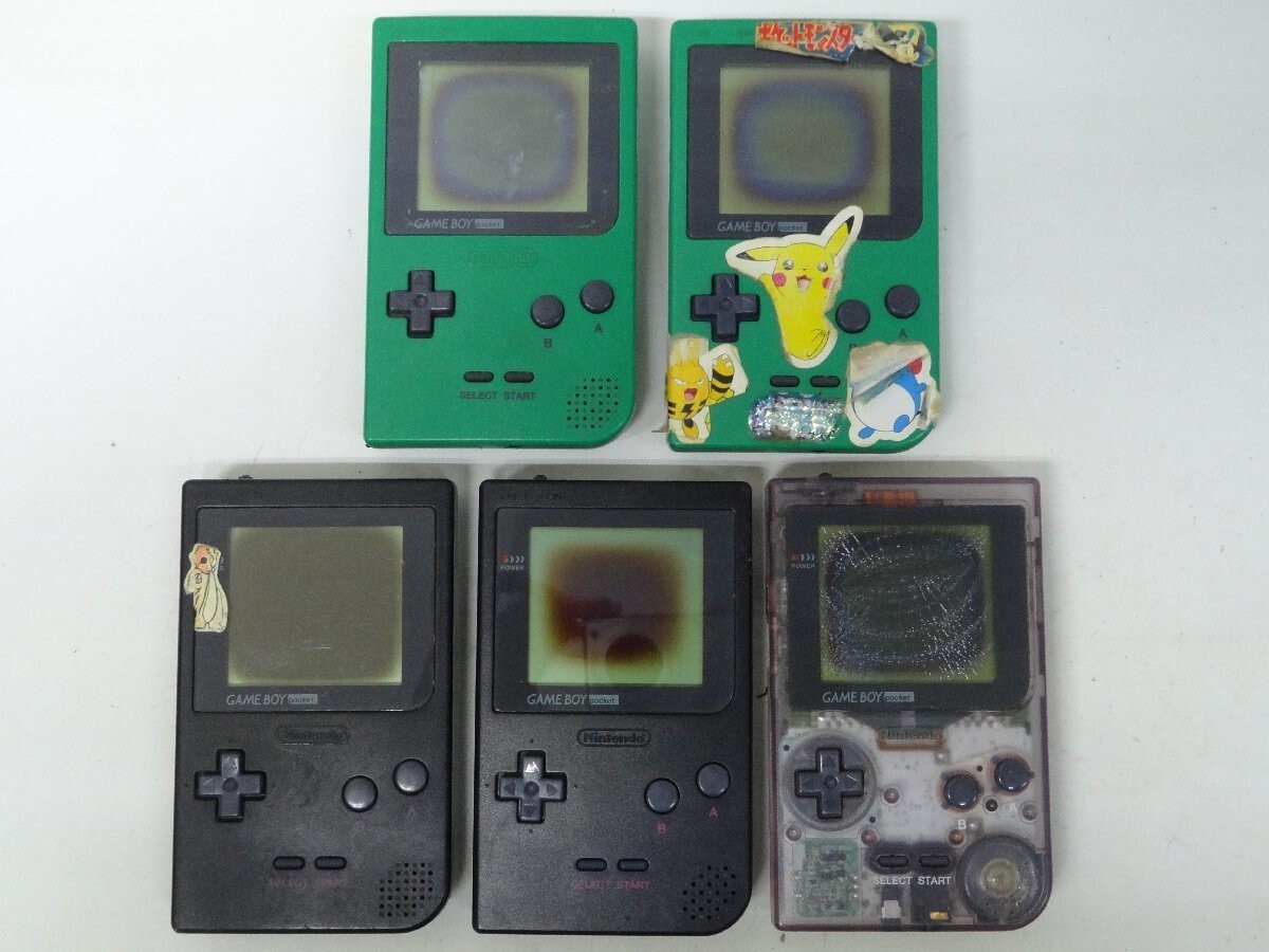 Game boy pocket 4台　ジャンク ゲームボーイポケット ブラック ジャンク - メルカリ