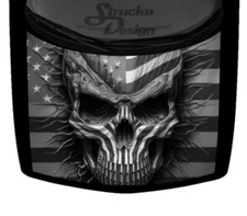 American Flag Grey Skull Abstract USA Car Truck Vinyl Decal Graphic Hood Wrap US