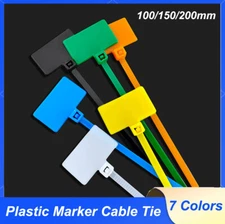 100/150/200mm Plastic Marker Cable Tie Nylon Tag Zip Wraps Tags Write On Label