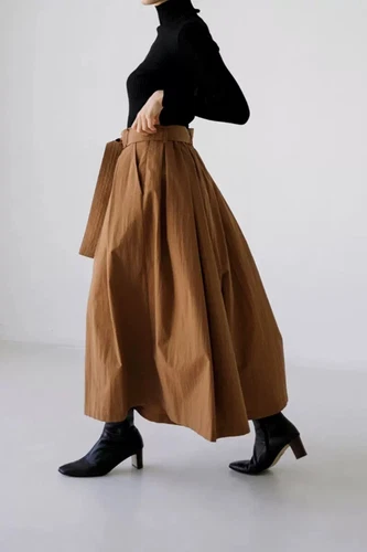 2024 Pantalones de pierna ancha para mujer Sueltos Talla grande Pantalones informales con cordones Pantalón con cinturón - Imagen 3 de 8