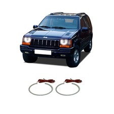 Bright White Led Headlight Halo Ring Kit For Jeep Grand Cherokee 93-98 Bright White Led Headlight Halo Ring Kit For Jeep Grand Cherokee 93-98