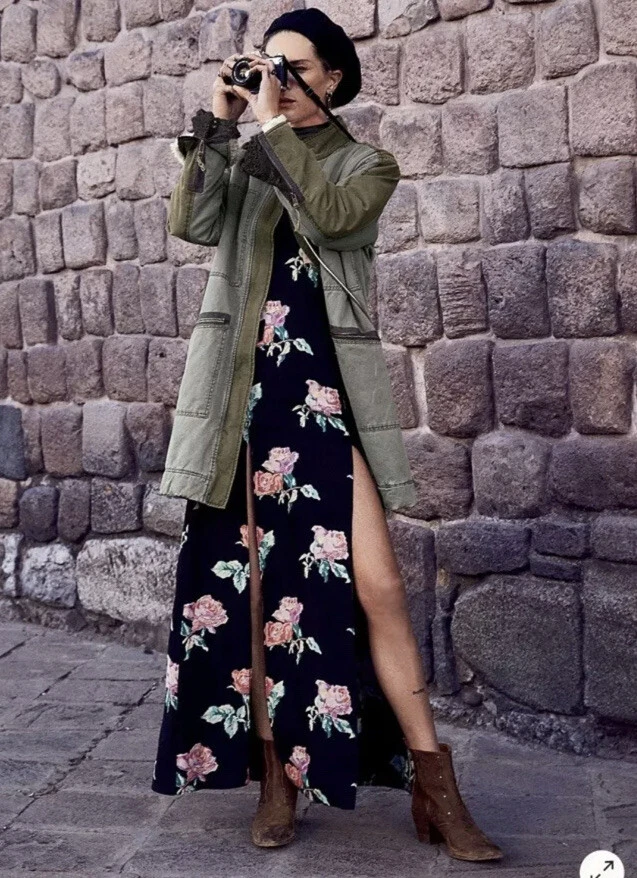 Maxi Vestido Stone Cold Fox Free People Negro Primrose Sin Tirantes Lino Seda 1 $650 Foto 3 de 4