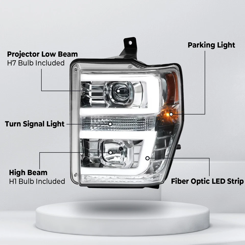 Par de faros proyectores LED para Ford F250 F350 F450 2008 2009 2010 Foto 3 de 4