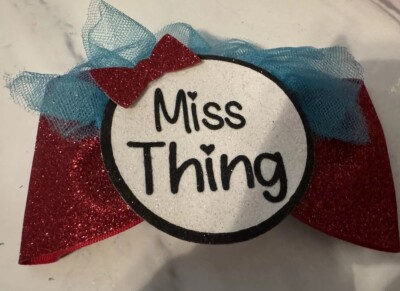 Beautiful Little Miss Thing hair bow for girls.alligator Clip