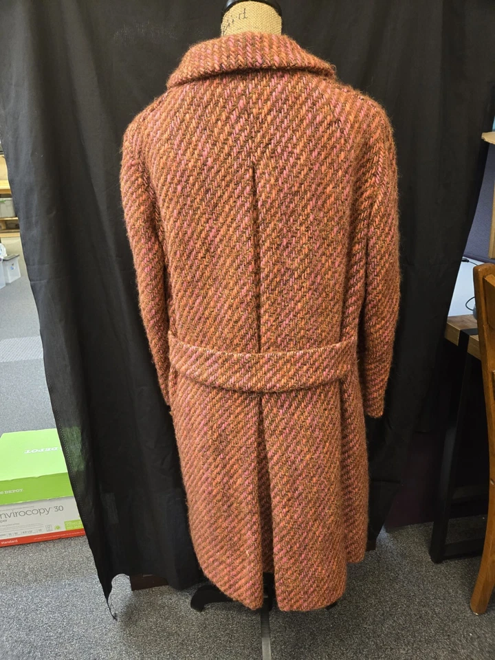 Amazing Vintage Orange/Brown Peacoat, Satin Lining incl. Handmade Buttons Size L - Image 4 of 4