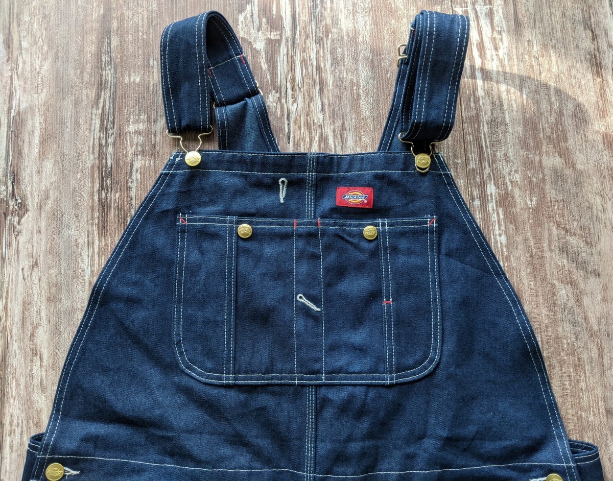 Dickies Bib overalls 42x30 Blue jeans Carpenter Utility work Pants
