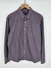 UNTUCKit Men’s Long Sleeve Button Up Shirt 100% Cotton Plaid Size Large