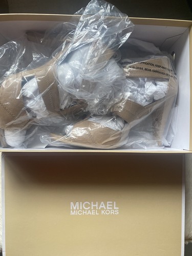 Michael Kors Berkley T Strap Open Toe Nude Sandals Size 9.5M UK 7 - Picture 5 of 19