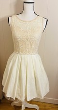 Jun & Ivy Womens Size S  white / Beige Lace Chiffon Dress