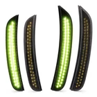 Front&Rear Smoked Lime Green LED Side Marker Lights for Dodge Charger 2015-2023