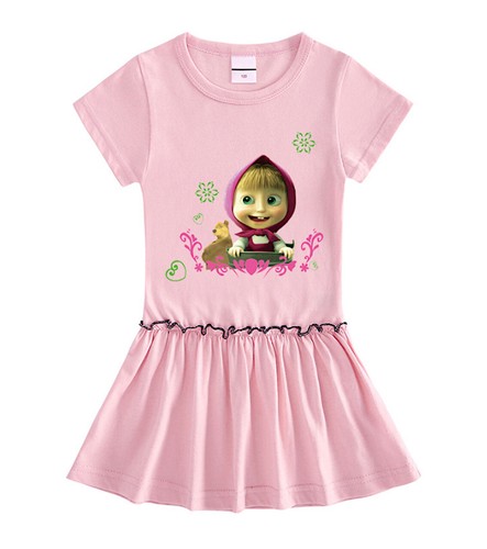 Masha Vestito Bambina Casual Cotone Girl Summer Dress Masha Bear MABDR07 - VM - Picture 10 of 20