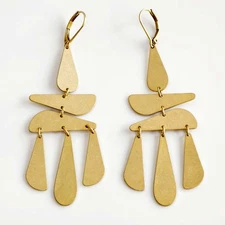 New Cabi Geometric Statement Drop Earrings Retro Women Party Vacation Jewelry