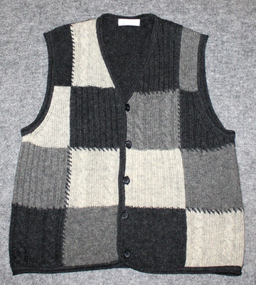 ST MICHAEL MEN'S MARKS & SPENCER SWEATER VEST Patchwork Wool sz XL Sweater Vest