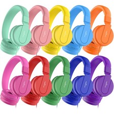 Classroom Headphones Bulk 10 Pack - Headphones for School K-12 Student, 93dB ...