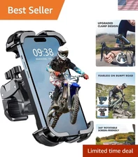 Upgrade Motorcycle Phone Mount - 360° Rotatable Holder with Quick Lock Feature
