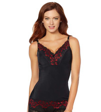 Rhonda Shear Womens Pin Up Camisole with Lace Trim Black MEDIUM