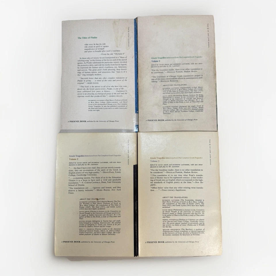 Greek Tragedies Book Lot Literature Myths Plays Odes Of Pindar Vol 1-3 Vtg PB - Image 3 of 4