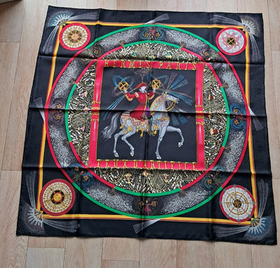 Hermes  Tuch Seide Feux D'Artifice von Michel Duchene 90 x 90 cm