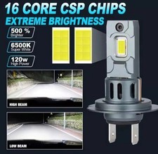 Dream Chaser H7 LED Headlight Bulbs Kit 120W 20000LM Beam 65K White Super Bright