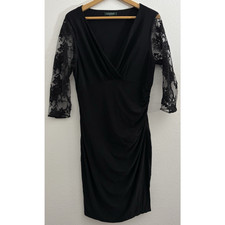 LAUREN RALPH LAUREN Lace Dress 3/4 Sleeve Women See Measurements