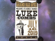 Luke Combs Grand Ole Opry Induction Hatch Show Print Poster 13x22" 2019
