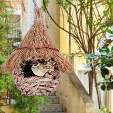 Grass Birds Nest Shelter Hut Parrot Nest House for Outside Patio Window