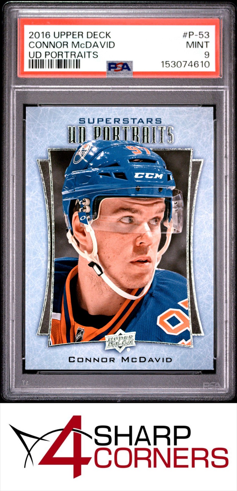 2016 UPPER DECK UD PORTRAITS #P-53 CONNOR McDAVID PSA 9