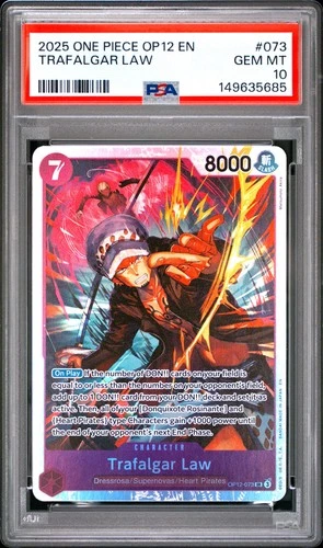 2025 ONE PIECE OP12-LEGACY OF THE MASTER #073 TRAFALGAR LAW PSA 10