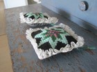 Two Matching Antique  Pennsylvania Amish Handmade Fabric Pincushions Sewing — photo 4
