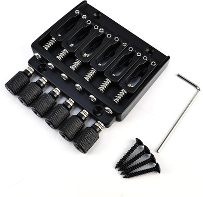 Black 6 String Headless Guitar Bridge Tremolo System