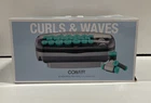 Conair Curls & Waves Hot Rollers Set 20 Ceramic Flocked Teal Clips
