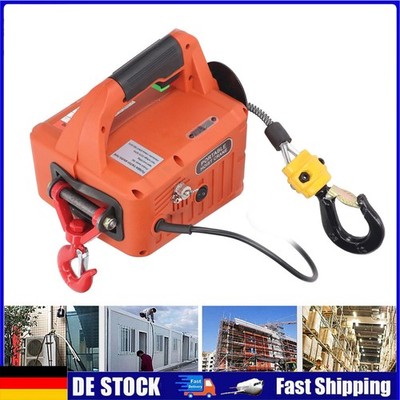 Elektrische Seilwinde 500 kg mit Fernbedienung-1500W, 7,6 m Hub DE