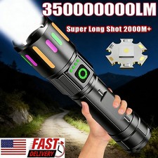 350000000 Lumen Super Bright LED Tactical Flashlight Rechargeable Work Light