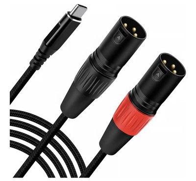 USB-C to Dual XLR Audio Cable DAC 32bit/384kHz HiFi for Mixer Amp Interface