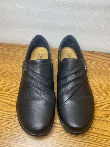 Clarks Collection Women's Ultimate Comfort Slip On Shoes Size 10M Black Leather