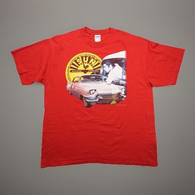 VINTAGE SUN RECORDS COMPANY 'IN THE STUDIO' ELVIS PRESLEY T-SHIRT Sz XL RED