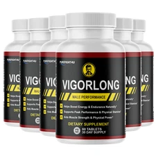VigorLong Men Supplement Formula for Energy & Stamina, Vigor Long | 6 Bottles